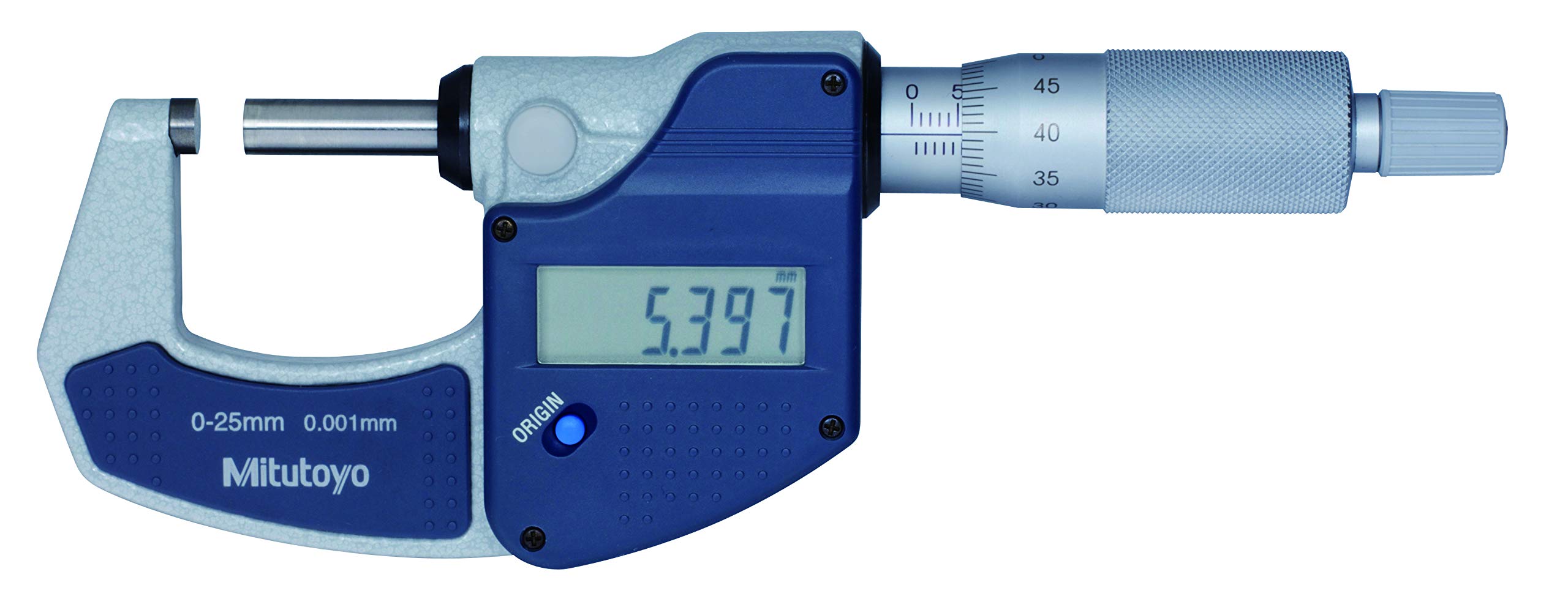 Mitutoyo 293-821-30 Digimatic LCD Micrometer, Ratchet Stop, 0-25mm